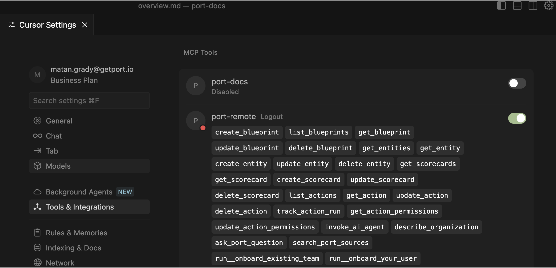 Enabling specific tools in Cursor